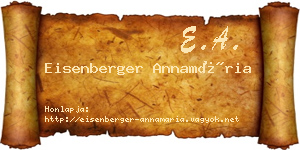 Eisenberger Annamária névjegykártya